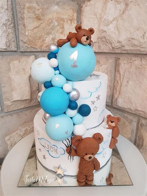 teddy bear cake baby shower - Elia Autry