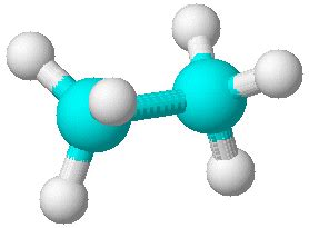 ethane molecule C2H6 Lewis dot & cross electronic diagram covalent bonds ball & stick space ...