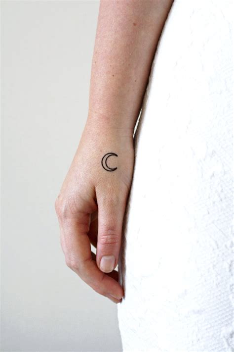 Small moon temporary tattoo set (4 pieces)