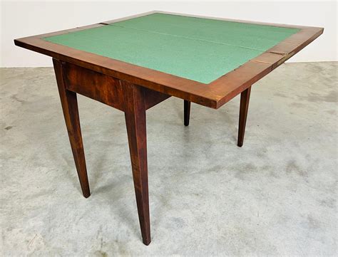 Antique Fold Over English Mahogany Card Table Circa 1910 For Sale at