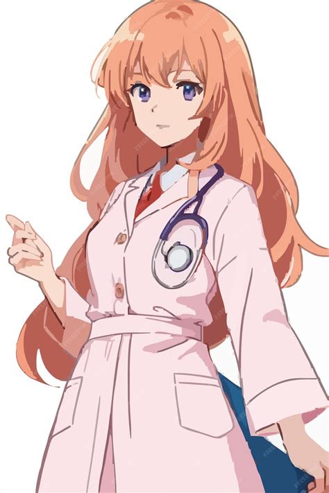 Premium Vector | Anime girl in a lab coat