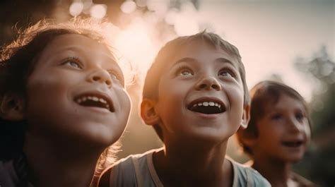 premium photo  group  children     sky