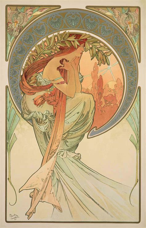 Alphonse Mucha - The Arts-Poetry (1899) : r/museum