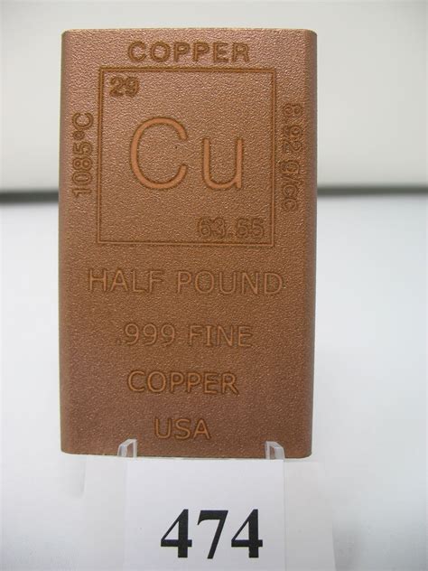 HALF POUND COPPER BAR .999 FINE - Schmalz Auctions