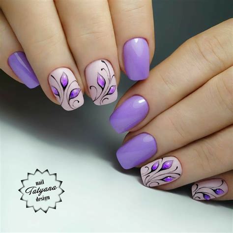 Хочу! Маникюр!. Запись со стены. | Purple nail art, Purple nail designs ...