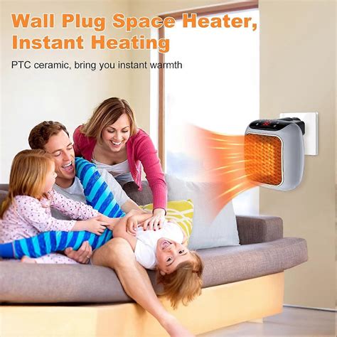 Portable Heater, 800W Ceramic Plug in Heater, Space Electric Fan Heater