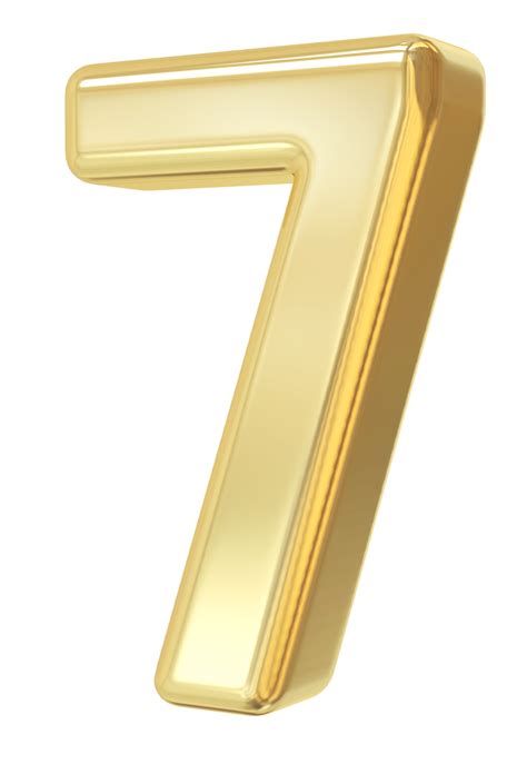 3d gold number 7 11298034 PNG