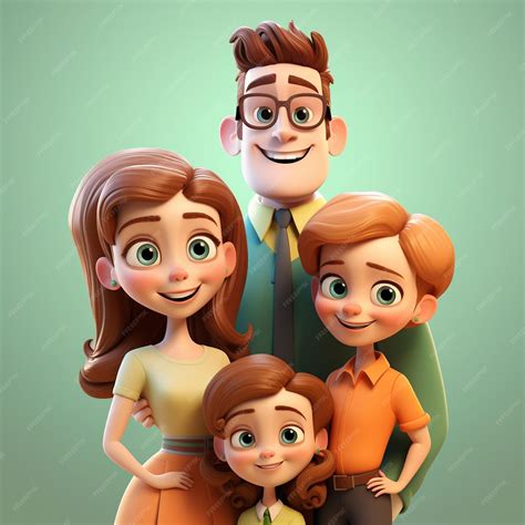 Premium AI Image | Cartoon family 3d