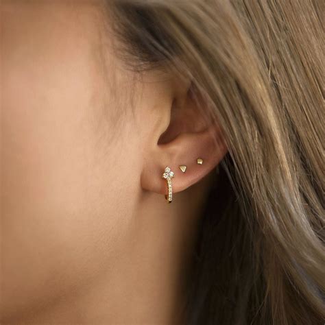 tiny  gold stud earrings single earring cartilage earrings amy