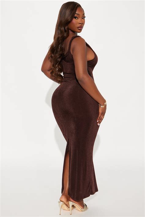 Kay Slinky Maxi Dress - Chocolate | Fashion Nova