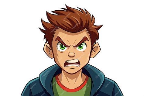 frustrated teen boy displays anger   fierce expression