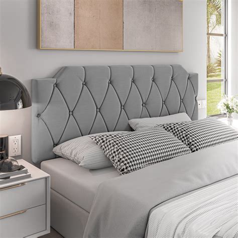 Modelo Cabeceira De Cama - Cabeceira para Cama Box Casal 1,40m Estofada Cinza - Modelo Kelly ...
