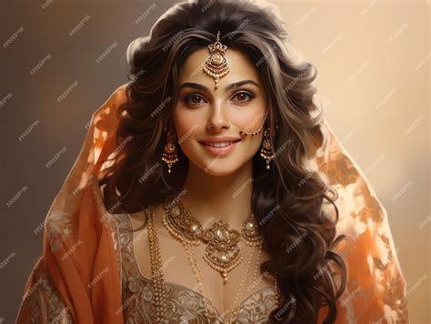 premium photo warm smile   indian royal princess  traditional