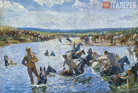Пластов Аркадий Александрович. Купание коней. 1937