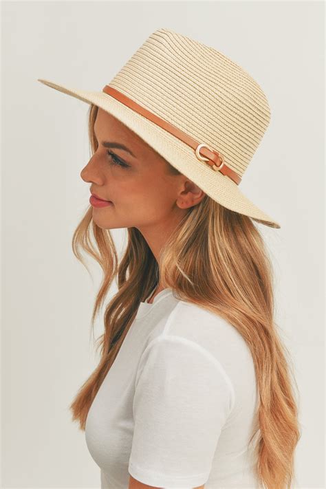 PU LEATHER BAND PANAMA HAT – Riah Fashion