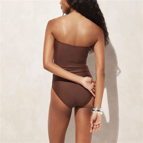 J.Crew Swimwear USA - J.Crew Womens Ruched bandeau one-piece swimsuit