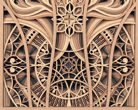 Aurora Multi-layered Wood Art Laser Cut Wood Art 3D - Etsy