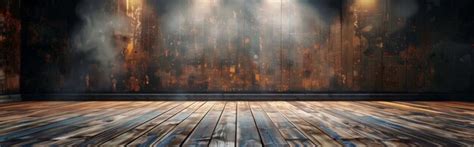 empty rustic stage  wooden floor premium ai generated image