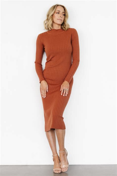 Jill Ribbed Midi Dress | Spice | Baltic Born