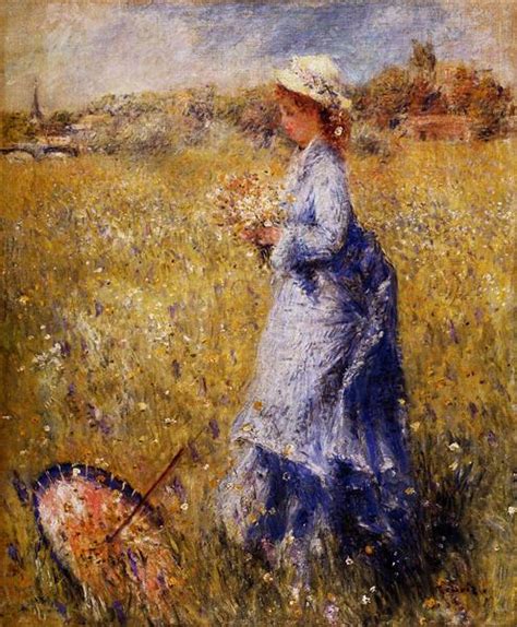 Girl Gathering Flowers, c.1872 - Pierre-Auguste Renoir - WikiArt.org