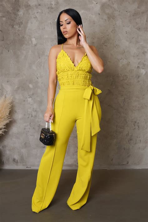 karen jumpsuit yellow stepped shoetique
