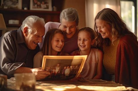 Premium AI Image | Grandparents happy big family with their ...