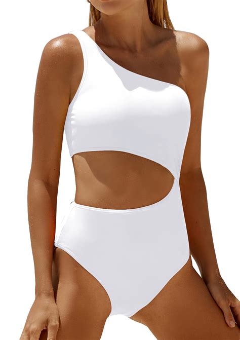 Women's One Piece Swimsuit- One Shoulder Bathing Suit Cutout Tummy