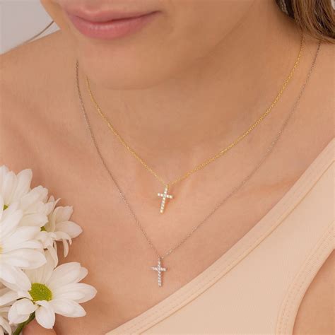 dainty gold cross necklace for women 5