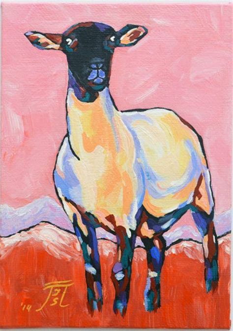 Sheep Original Abstract Painting, Lamb, Art, 5 X 7 - Etsy | Sheep ...