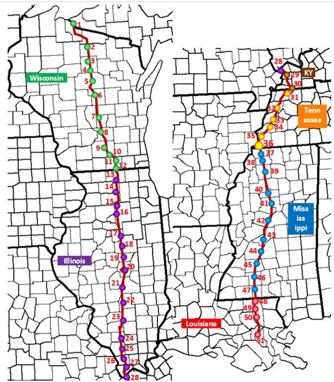 51 Cities on US Route 51 (A Dots on a Map Quiz) - By purplebackpack89