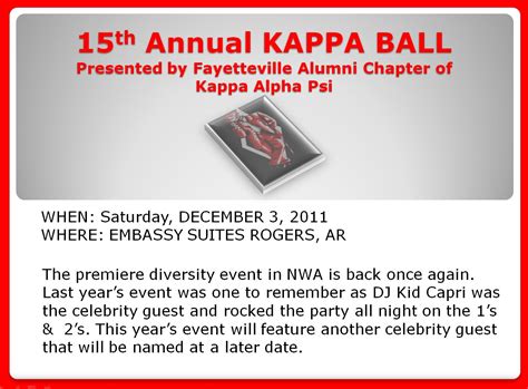 Purchase 2011 FAC Kappa Ball Tickets: December 3, 2011 Kappa Ball