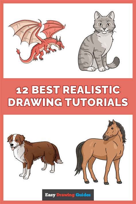 12 Easy Realistic Pictures Step-by-Step Drawing Tutorials