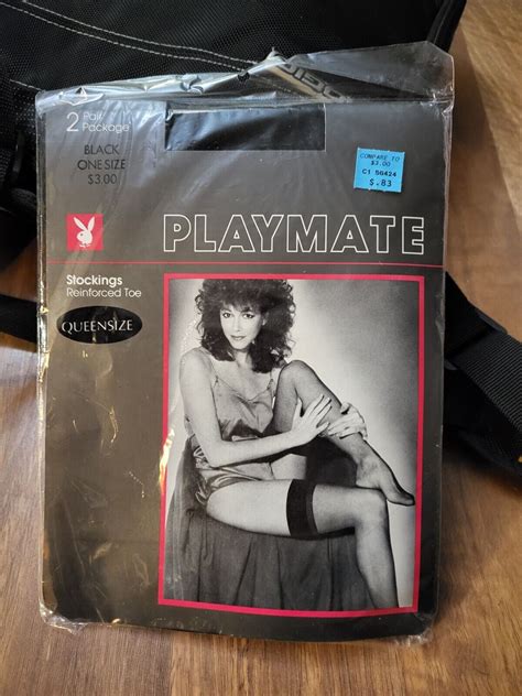 Vintage Playboy Playmate Thigh High Stockings, Black,… - Gem