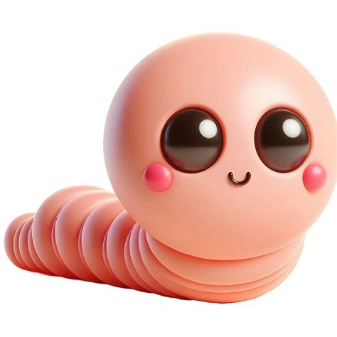 a cartoon worm with big eyes and pink skin 48783421 PNG