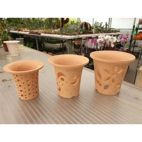 Комплект Керамични саксии за Орхидеи - 3 бр. от Plants.bg с отлична цена