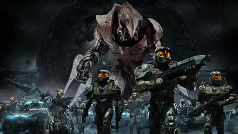 HD Wallpaper: Epic Halo Wars Battle Scene