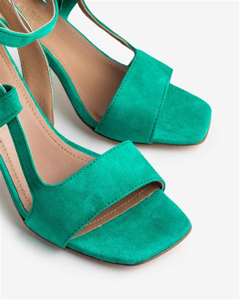 PAOLA FERRI πράσινα suede πέδιλα | Moustakis Shoes | Γυναικεία ...