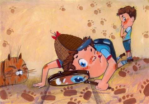 Иллюстрация Сыщики в стиле 2d, детский, книжная графика