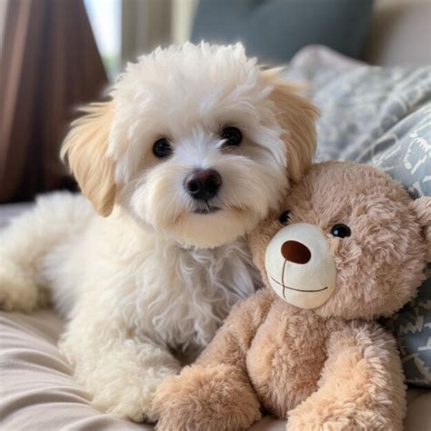 Bichon Frise with a fluffy teddy bear cut ready for cuddles | Premium AI-generated image