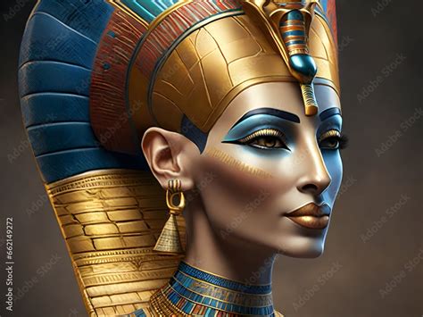 Queen Nefertiti's radiant visage harmonizes with the cultural ...