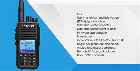 Retevis RT3S Dual Band DMR Radio Built-in GPS