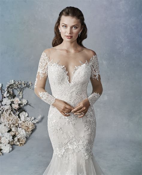 Illusion Neckline Lace Wedding Dress | Illusion lace wedding dress