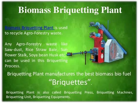 Biomass Briquetting Plant manufacturing Briquettes