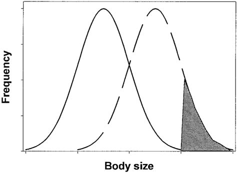 hypothesized shift  body mass distribution  cyclic populations