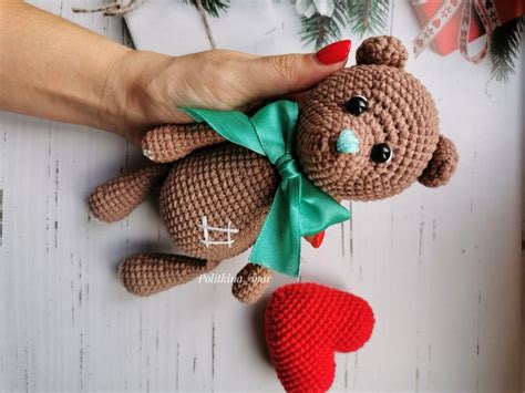 Схема мишки амигуруми. Валентинка вязаный Мишка | Рукоделие, Схемы ...