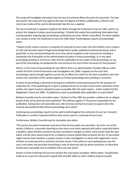 Law written assignment- Jessica Barton - This essay will investigate