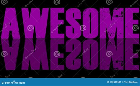 Purple Awesome with Reflection Stock Image - Illustration of letter ...
