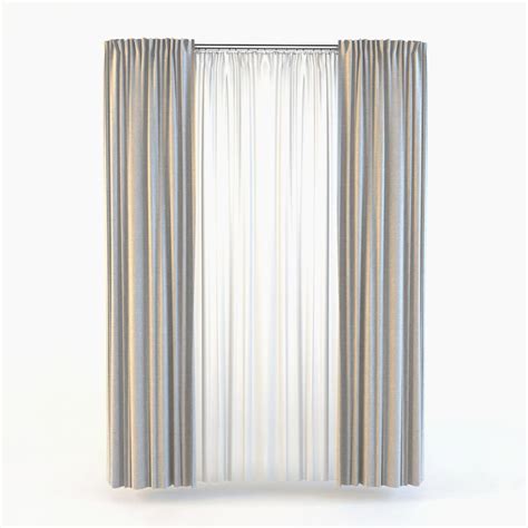3d straight curtain tulle model