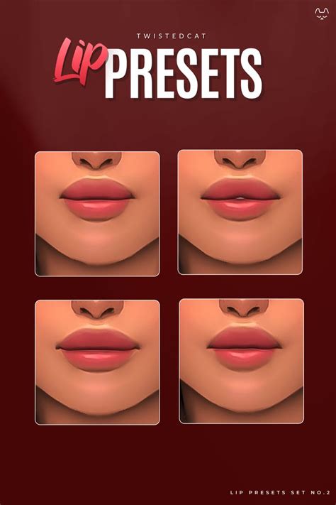 Lip Presets | Sims 4 cc makeup, Sims 4 cc eyes, The sims 4 skin