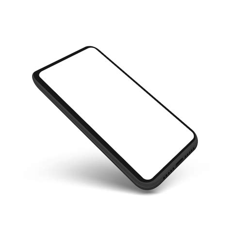 Un teléfono inteligente volador en 3d con una pantalla blanca en blanco